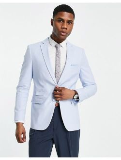 linen suit jacket in soft blue