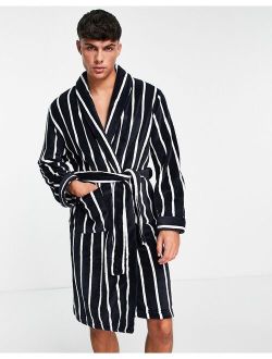 robe in navy and ecru stripe