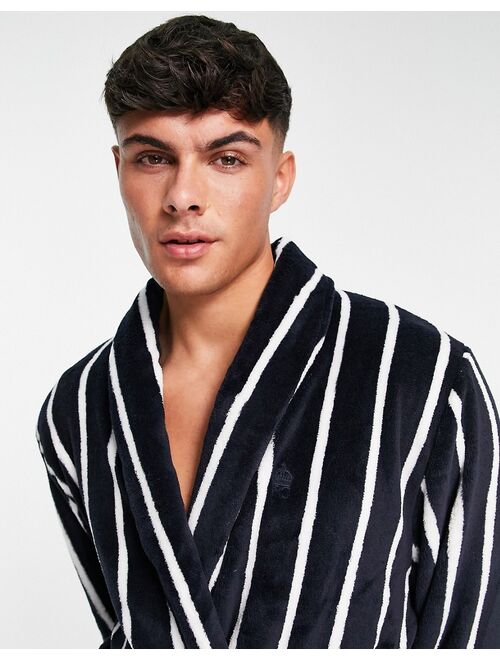 French Connection robe in navy and ecru stripe