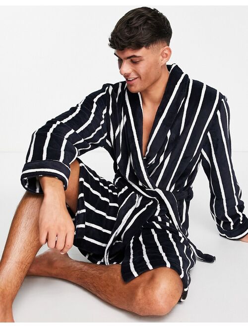 French Connection robe in navy and ecru stripe