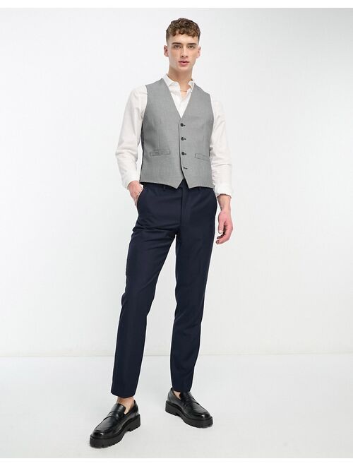 French Connection suit vest in black and gray check