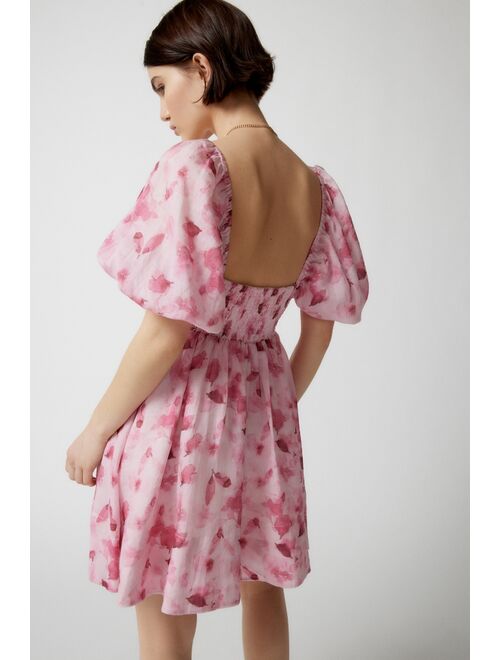 Bardot Kehlani Floral Puff Sleeve Mini Dress