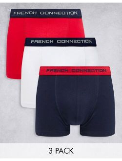 3 pack boxers in red white and navy