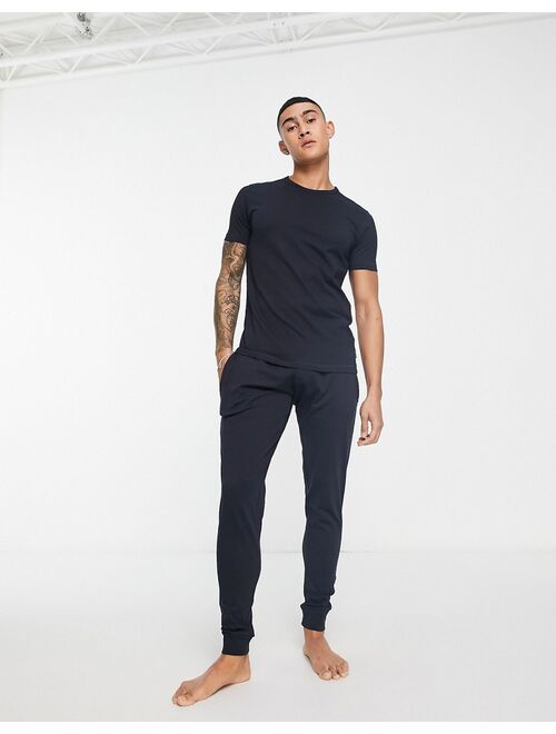 French Connection t shirt and lounge pants set in black