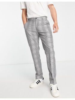 regular fit pants in gray check