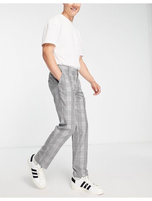 French Connection regular fit pants in gray check