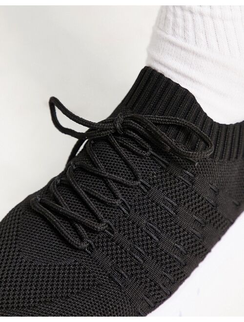 French Connection sock knit sneakers in black