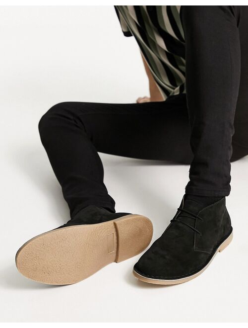 French Connection suede desert boots in black