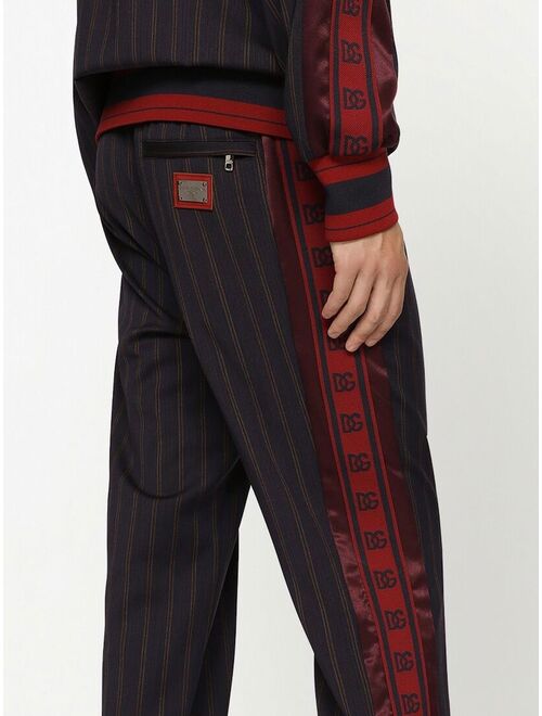 Dolce & Gabbana logo-tape pinstripe track pants