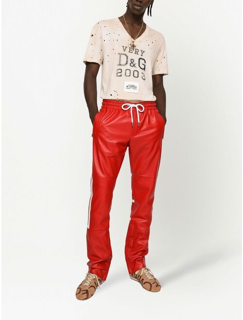 Dolce & Gabbana stripe-detail elasticated-waistband trousers