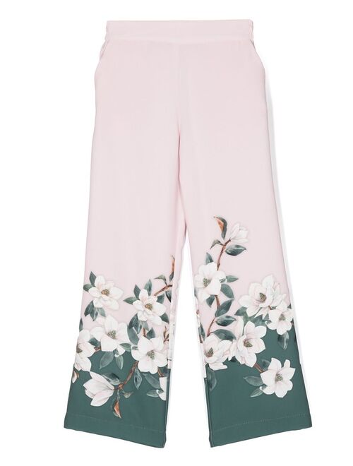 Monnalisa floral-print detail trousers