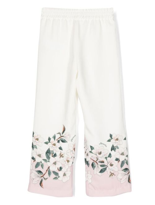 Monnalisa floral-print straight-leg trousers