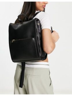 oversized zip backpack in black