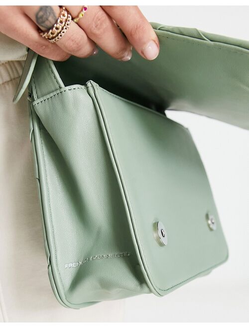 French Connection plait shoulder bag in green