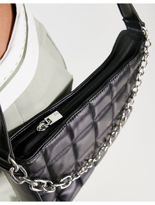 French Connection quilted shoulder bag in black