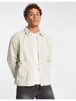 overshirt in relaxed fit in ecru