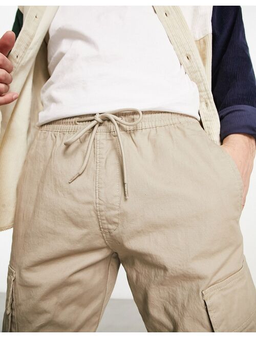 Pull&Bear cargo pocket pants in beige