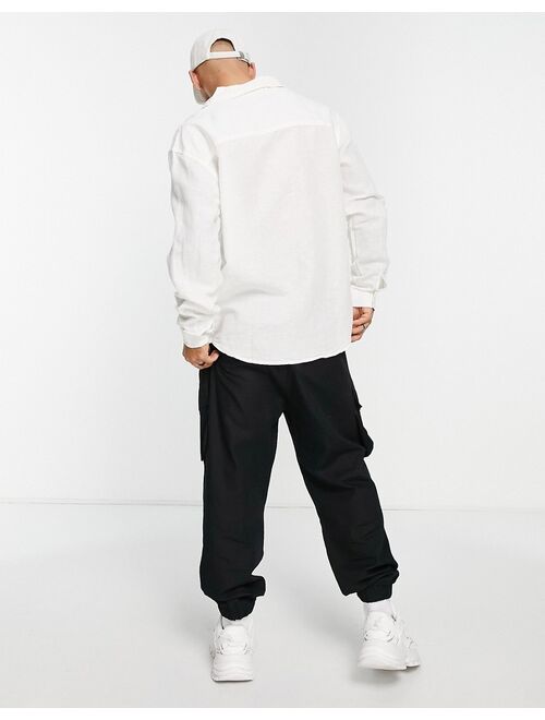 Pull&Bear work overshirt in white