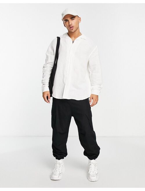 Pull&Bear work overshirt in white