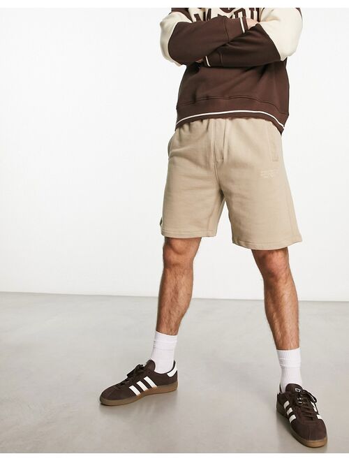 Pull&Bear basic jersey shorts in beige