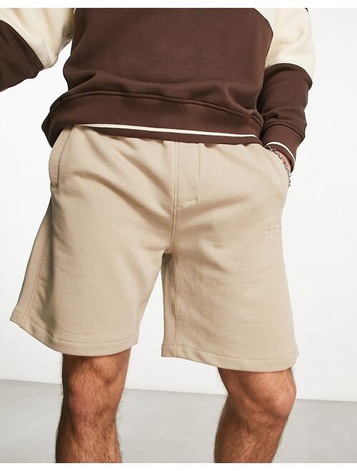 Pull&Bear basic jersey shorts in beige