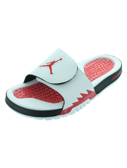 Nike Men's Jordan Hydro V Retro 555501 101 White Fire Red Black Sandal
