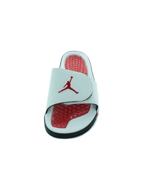 Nike Men's Jordan Hydro V Retro 555501 101 White Fire Red Black Sandal