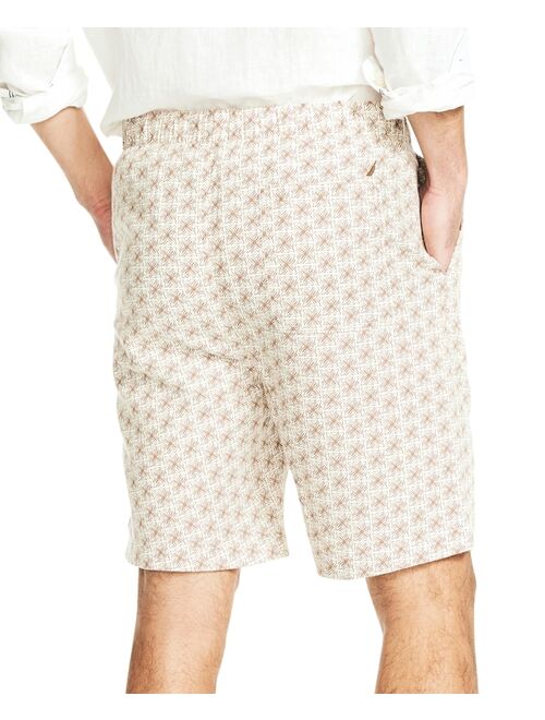 Nautica Men's Sustainably Crafted 8.5" Printed Linen Blend Cabana Shorts