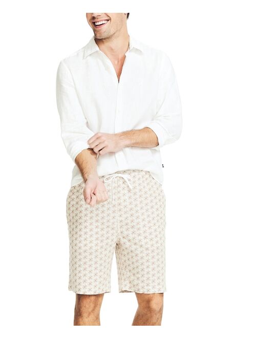 Nautica Men's Sustainably Crafted 8.5" Printed Linen Blend Cabana Shorts