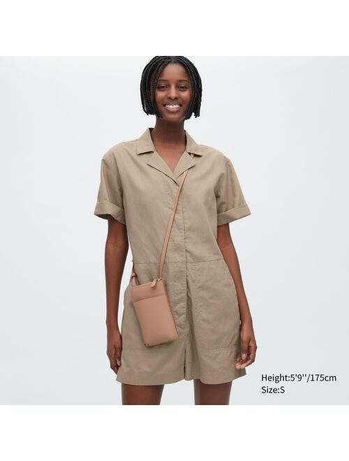Uniqlo Linen Blend Short-Sleeve Romper