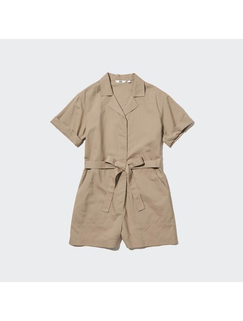 Uniqlo Linen Blend Short-Sleeve Romper