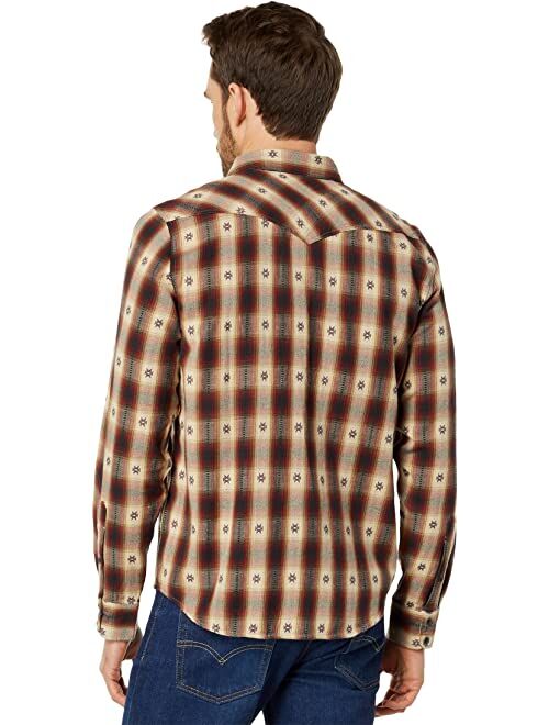 Lucky Brand Plaid Dobby Western Long Sleeve Shirt