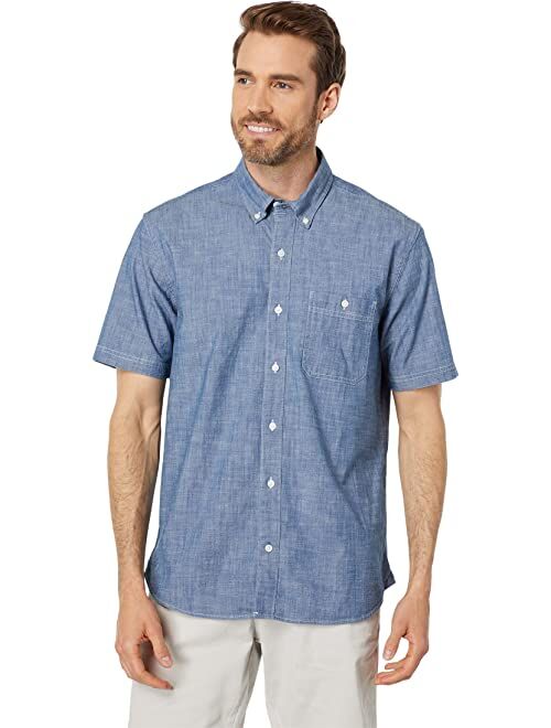 L.L.Bean Comfort Stretch Chambray Shirt Short Sleeve Traditional Fit