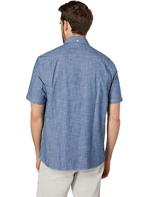 L.L.Bean Comfort Stretch Chambray Shirt Short Sleeve Traditional Fit