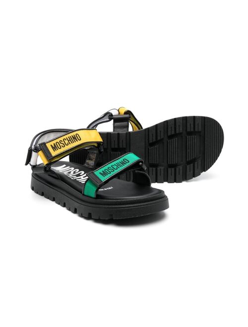 Moschino Kids logo-print touch-strap sandals