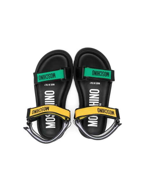 Moschino Kids logo-print touch-strap sandals