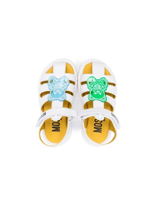 Moschino Kids Teddy Bear-patch caged sandals
