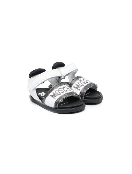 Moschino Kids logo-print open-toe sandals