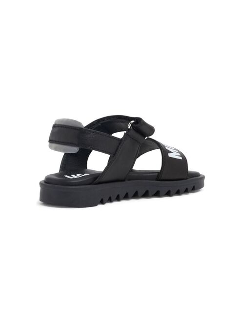 Moschino Kids logo-print leather sandals