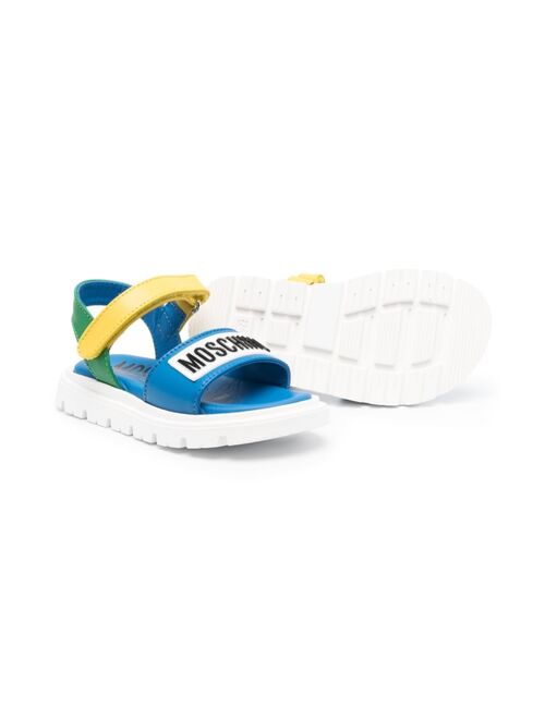 Moschino Kids touch-strap leather sandals
