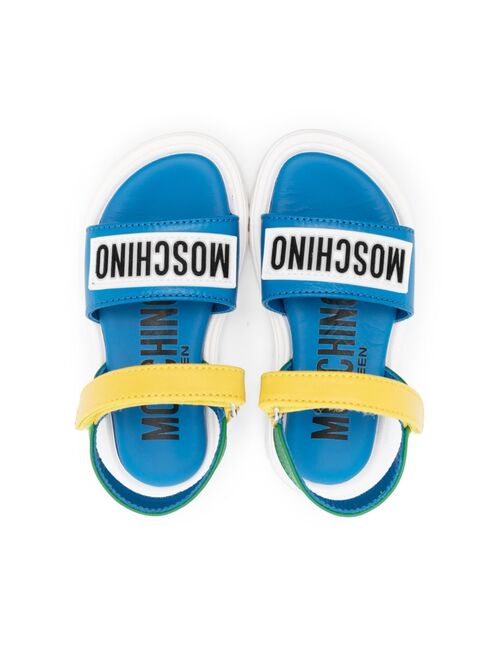 Moschino Kids touch-strap leather sandals