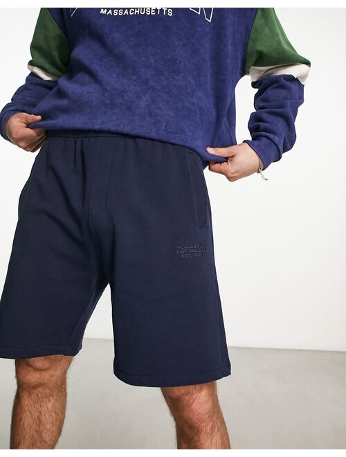 Pull&Bear basic jersey short in navy
