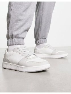 low color block sneakers in gray