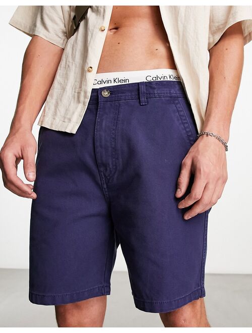 Pull&Bear canvas chinos in blue