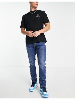 basic straight fit jeans in blue