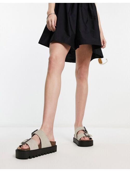 Pull&Bear two strap sandal in cream