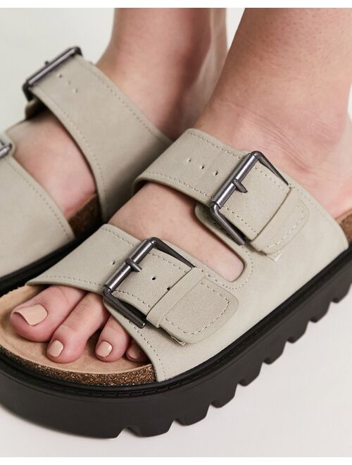 Pull&Bear two strap sandal in cream