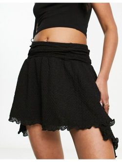 asymmetric hem skirt in black - part of a set