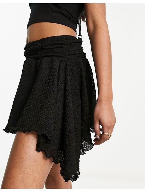 Pull&Bear asymmetric hem skirt in black - part of a set