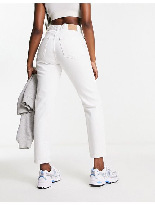 Pull&Bear ripped mom jeans in white